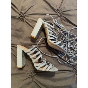 Forever 21 Lace Up Block Heel